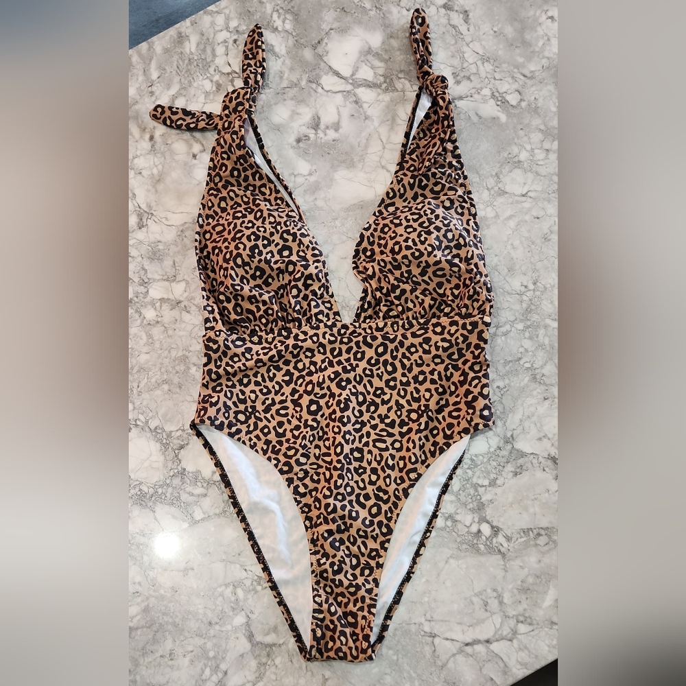 Leopard Print One-Piece Swimsuit